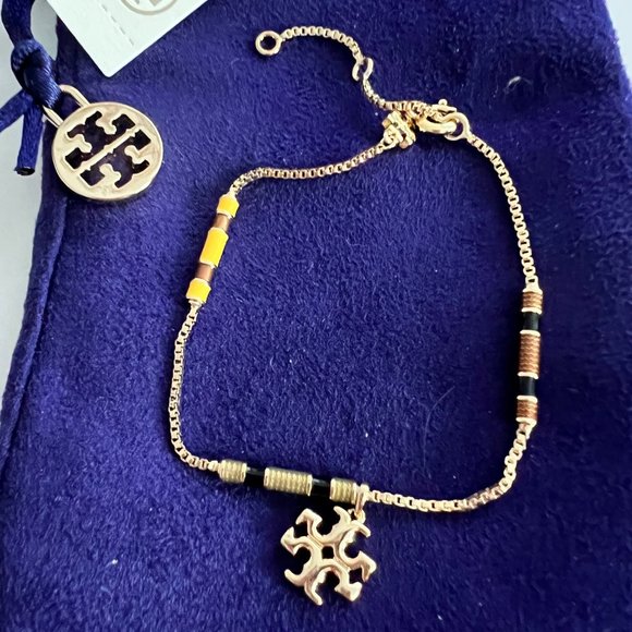 Tory Burch Kira Enamel Bar Multi Color Bracelet - Picture 1 of 4